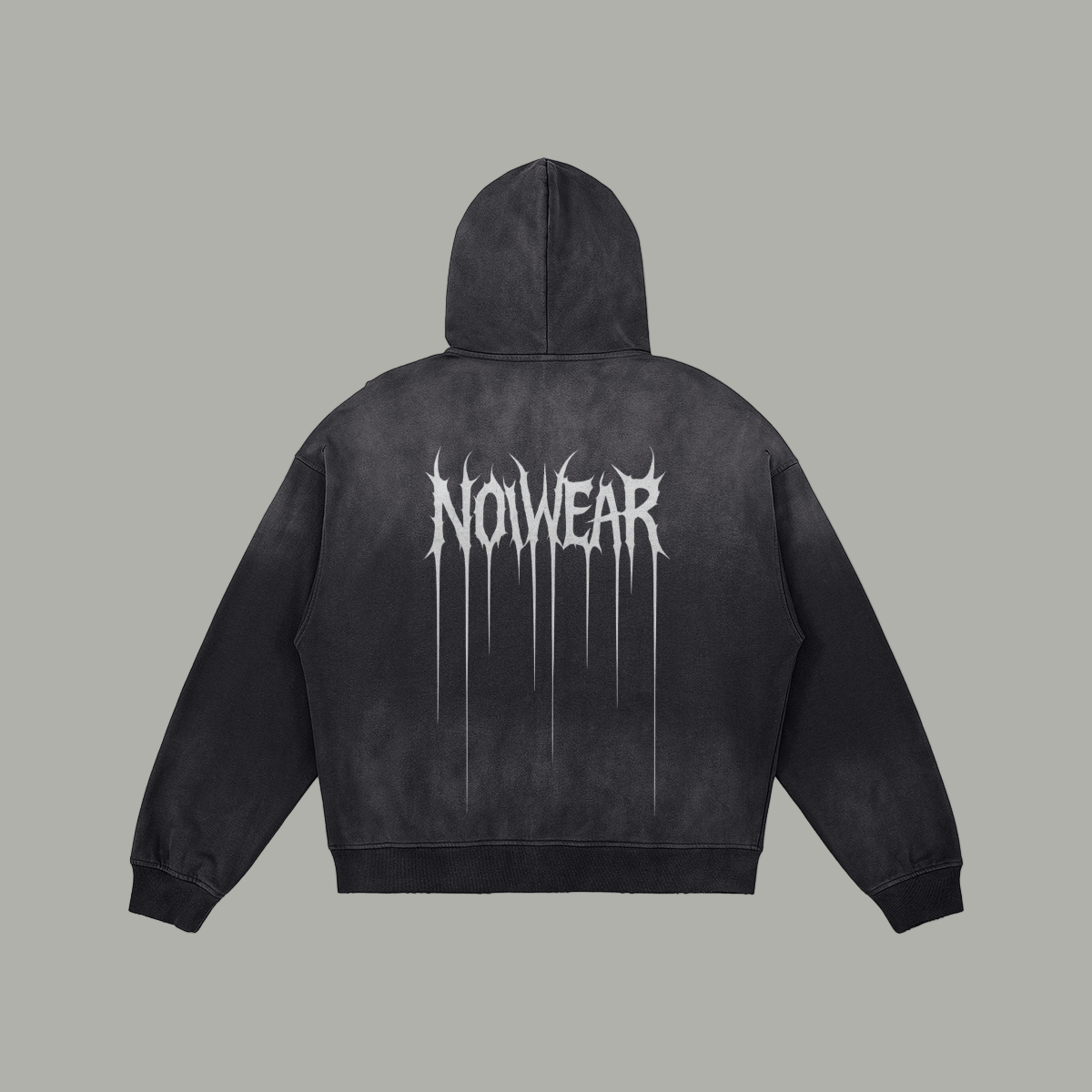 NOWEAR Distressed Embroidery Zip-Up