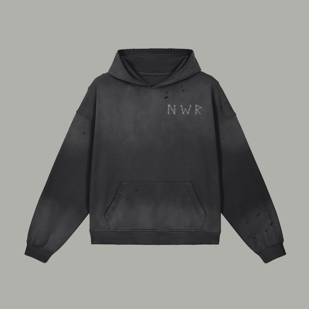NOWEAR Barbed Wire distressed Hoodie