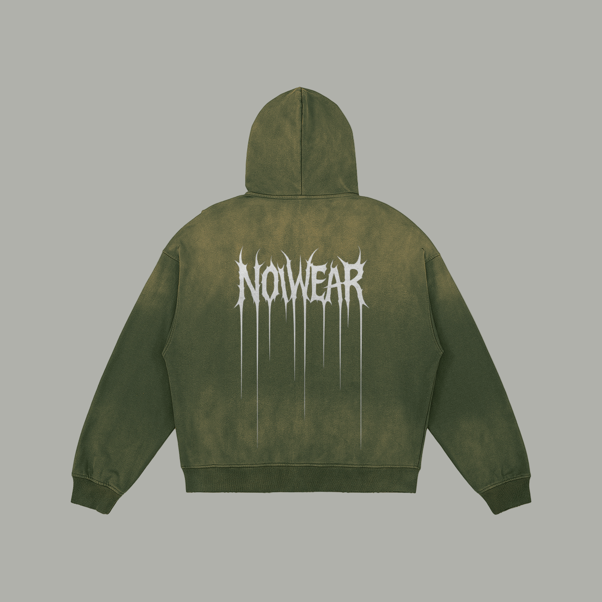 NOWEAR Distressed Embroidery Zip-Up